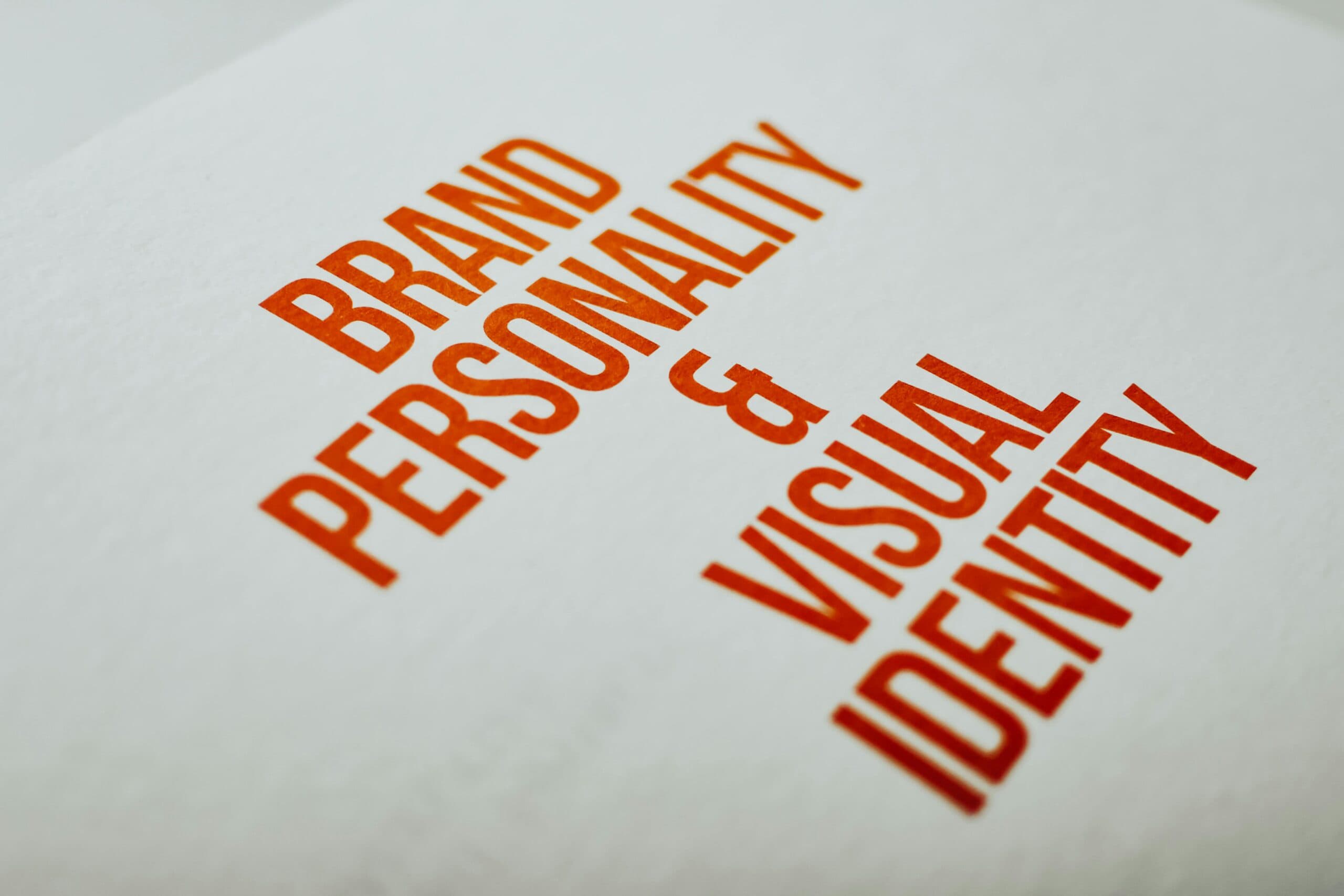 Text in red of Brand Personality and Visual Identity
